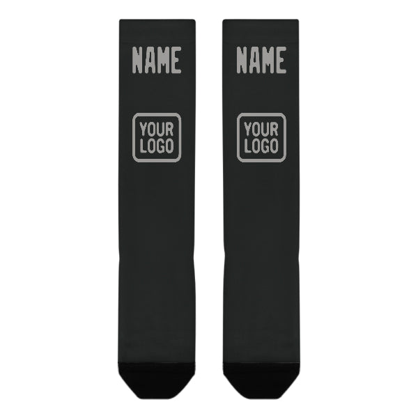 Custom Black Gray Knee-High Sock