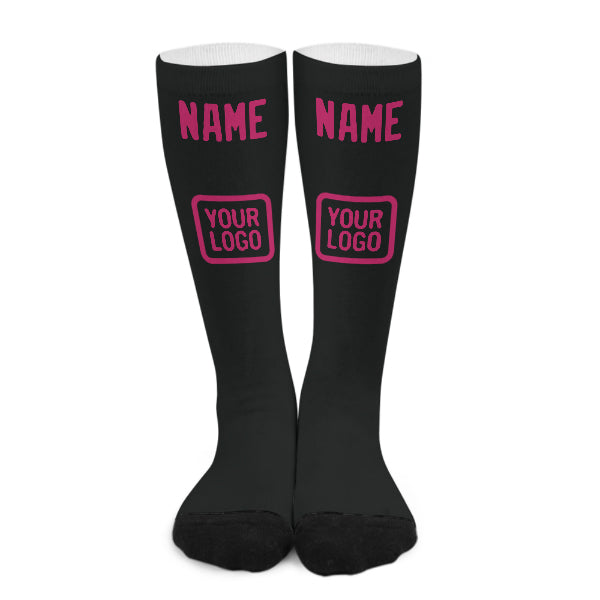 Custom Black Pink Knee-High Sock