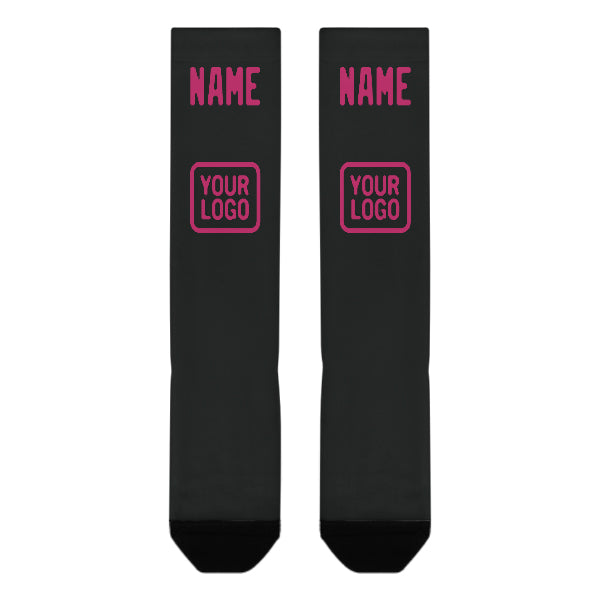 Custom Black Pink Knee-High Sock