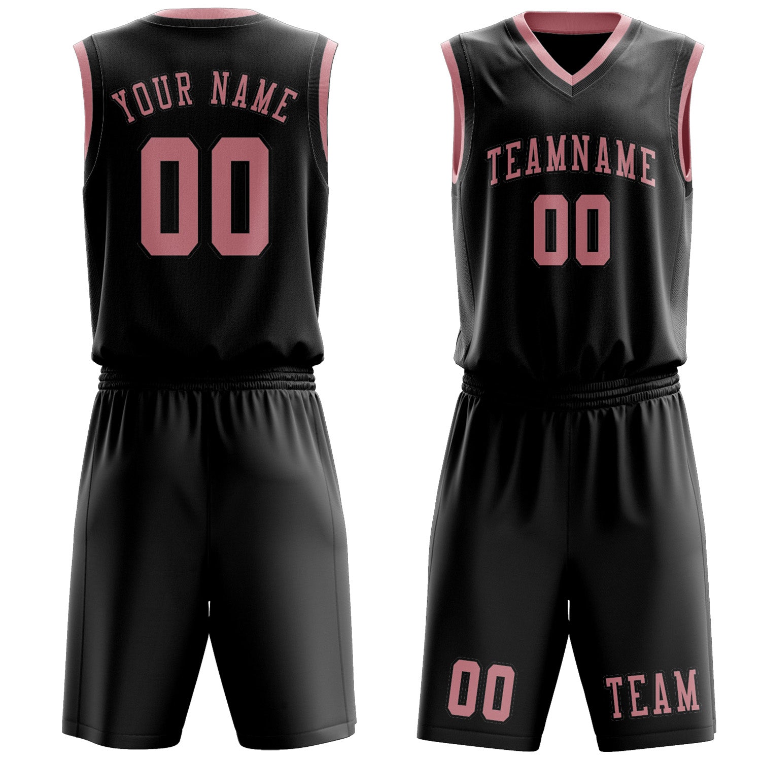 Custom Black Light Pink Basketball Set