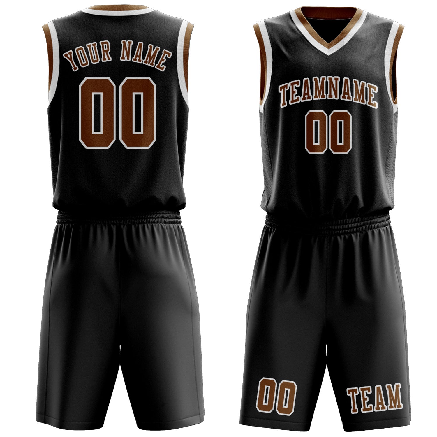 Custom Black Khaki Basketball Set