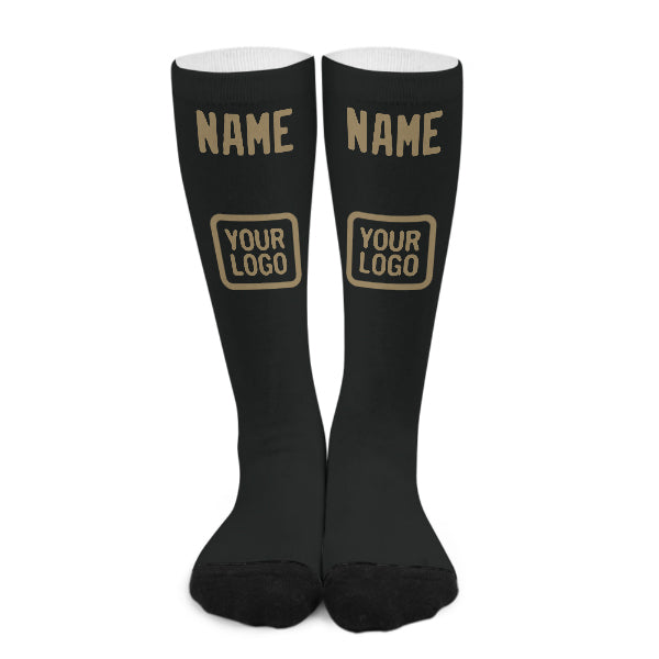Custom Black Light Khaki Knee-High Sock