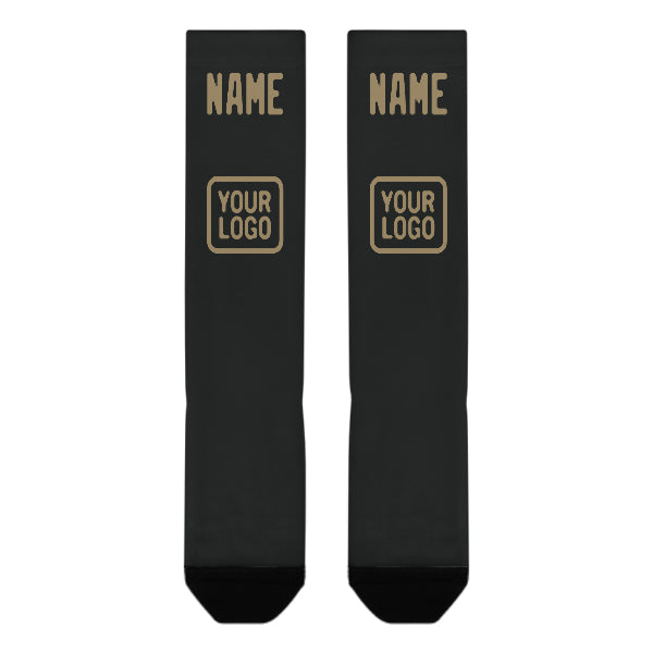 Custom Black Light Khaki Knee-High Sock