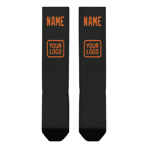 Custom Black Orange Knee-High Sock