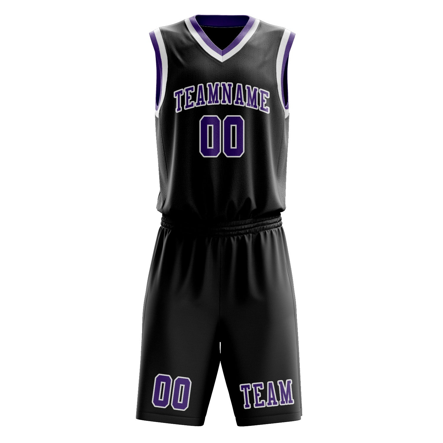 Custom Black Light Purple Basketball Set