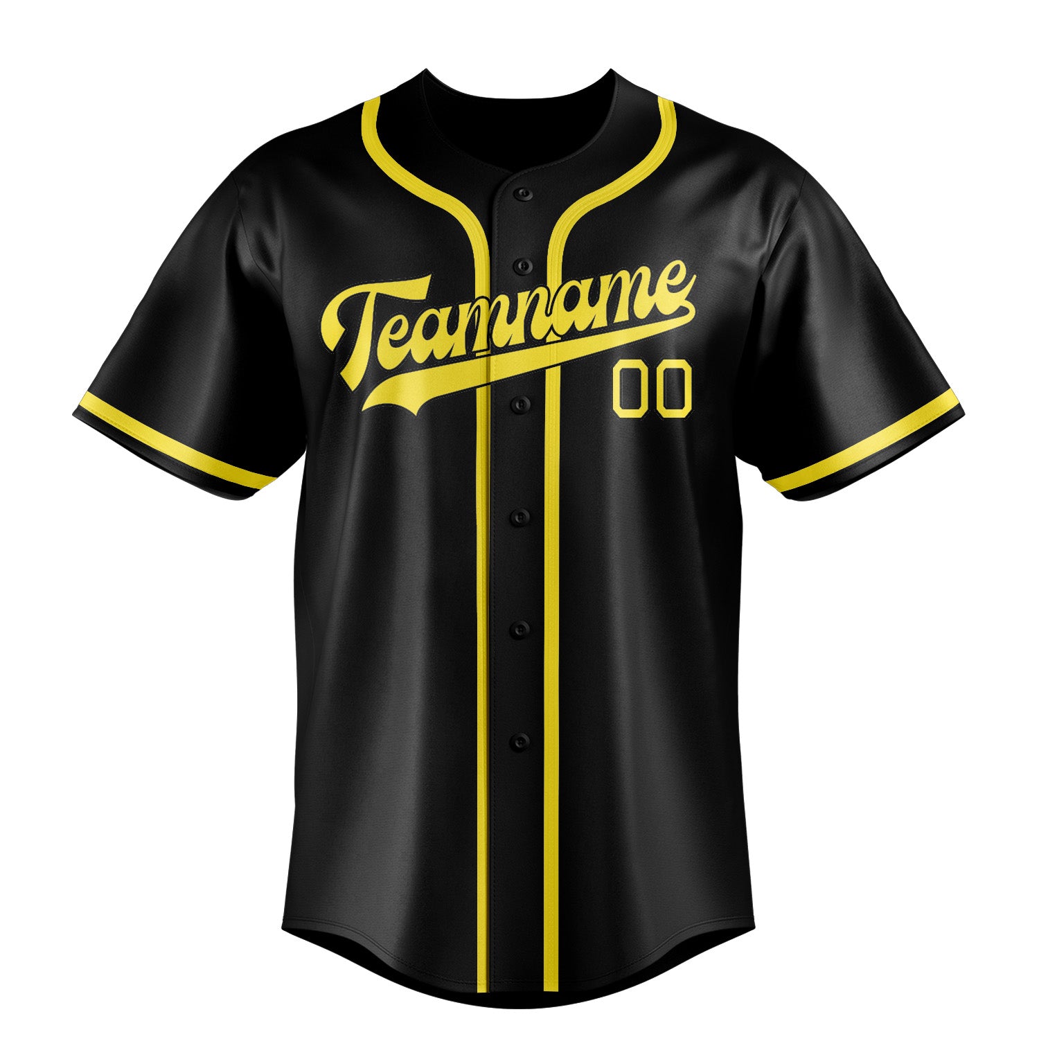 Custom Black Light Yellow Baseball Jersey