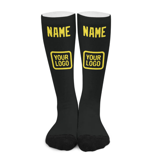 Custom Black Light Yellow Knee-High Sock