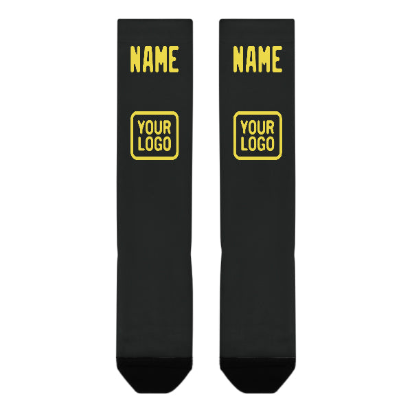 Custom Black Light Yellow Knee-High Sock