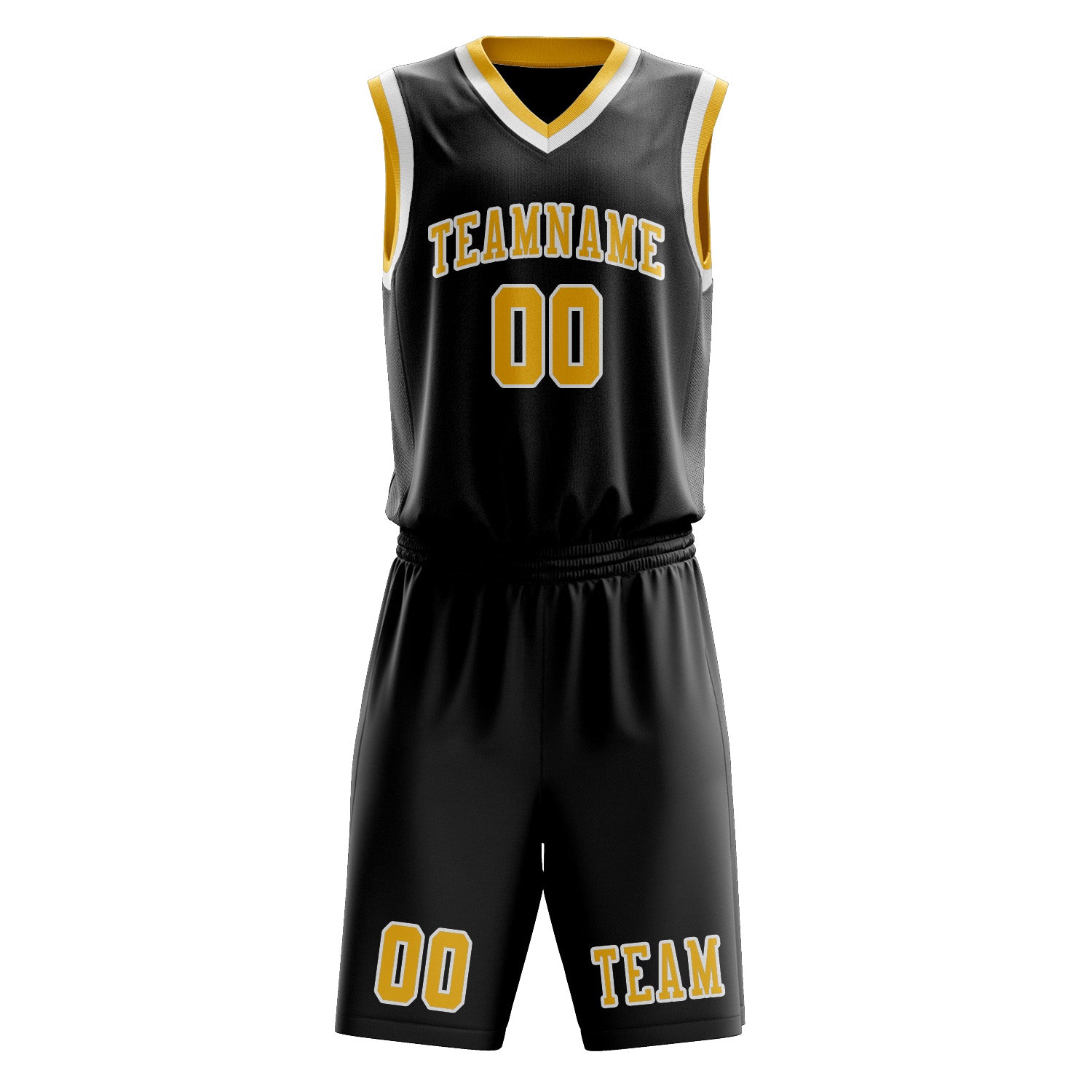 Custom Black Gold Basketball Set