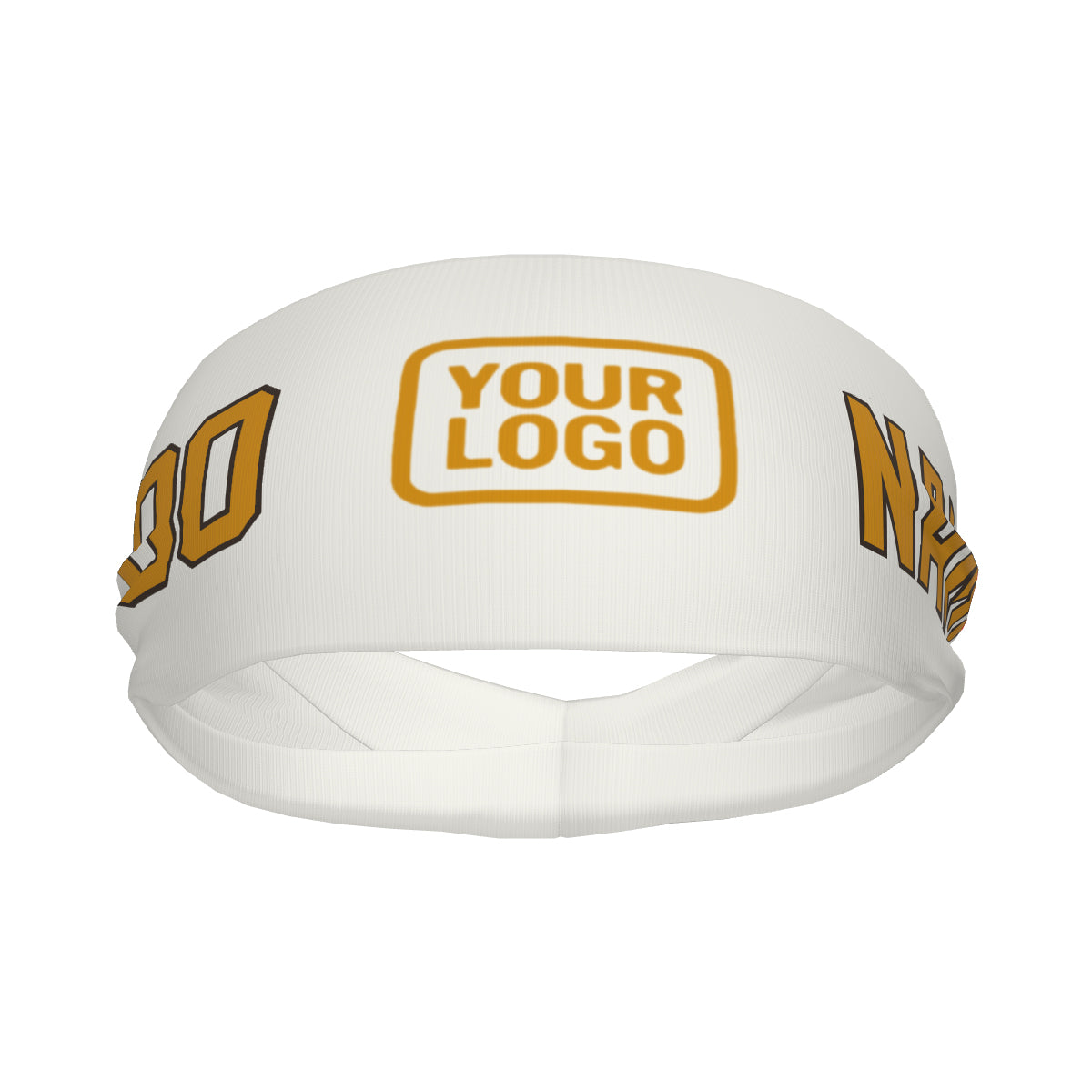 Custom White Yellow Sports headband