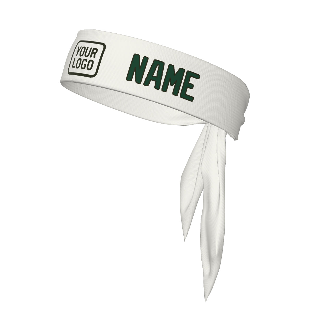 Custom White Green Headband