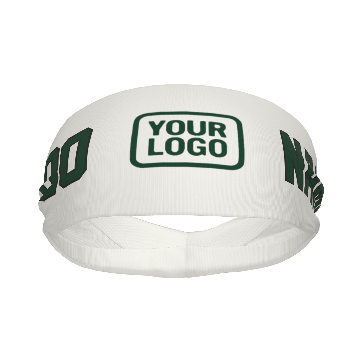 Custom White Green Sports headband