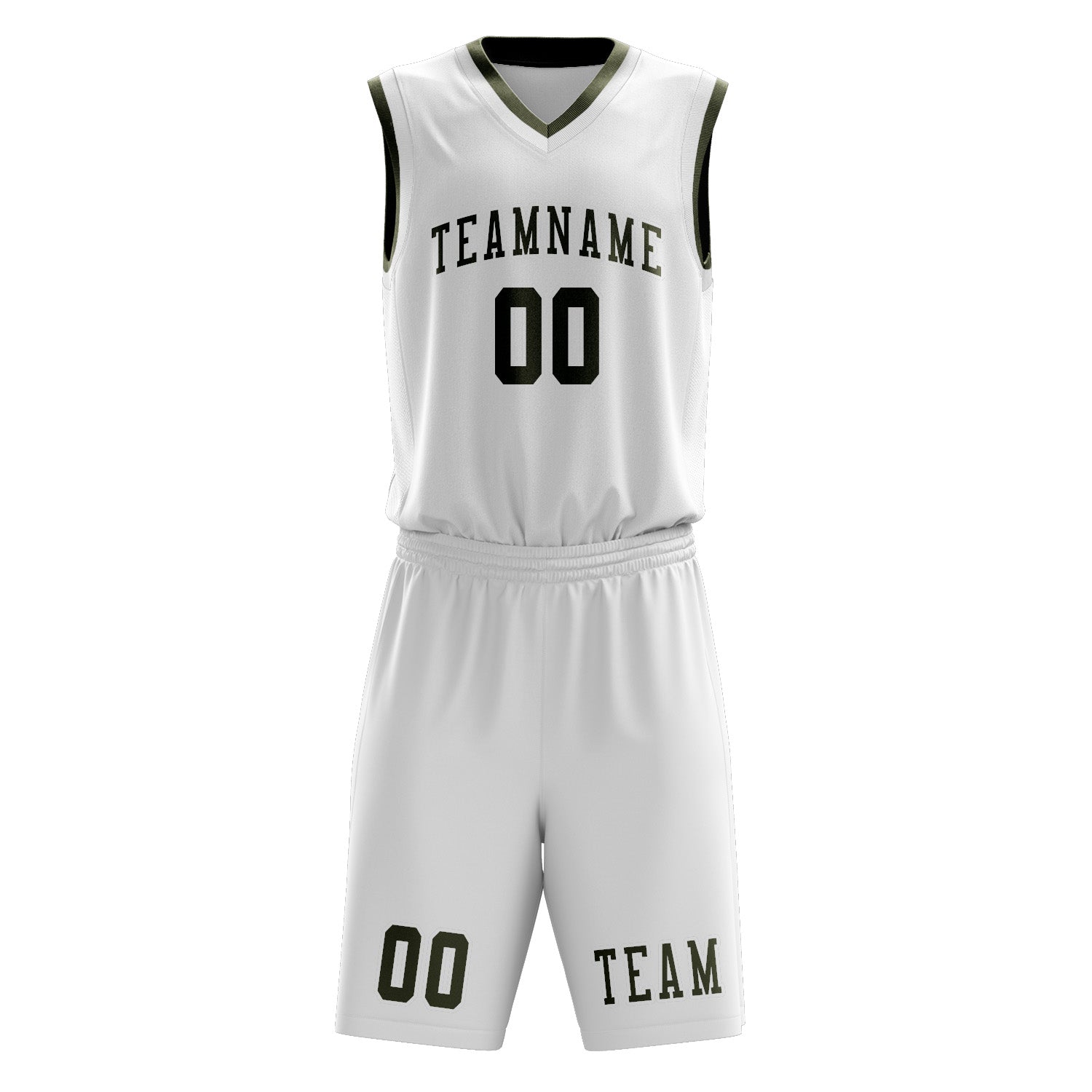 Custom White Olive Basketball Set