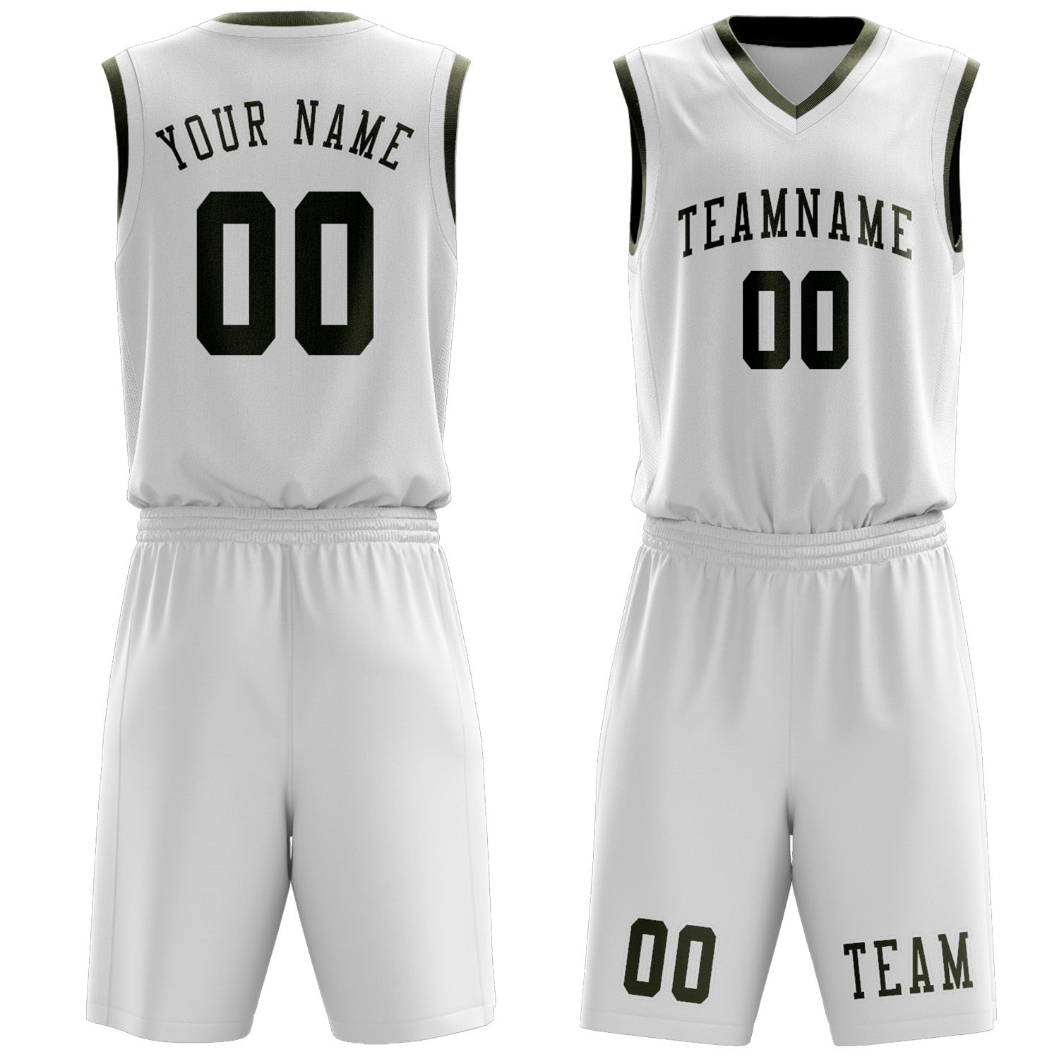 Custom White Olive Basketball Set