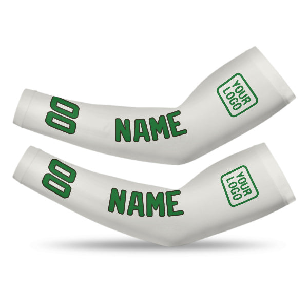 Custom White Emerald Green Arm Sleeve