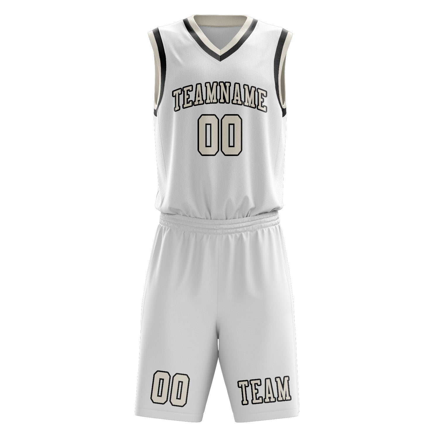 Custom White Cream Basketball Set