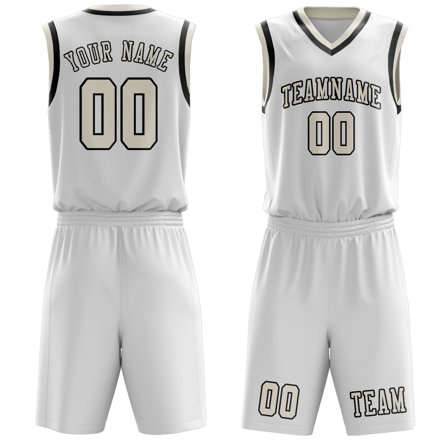 Custom White Cream Basketball Set