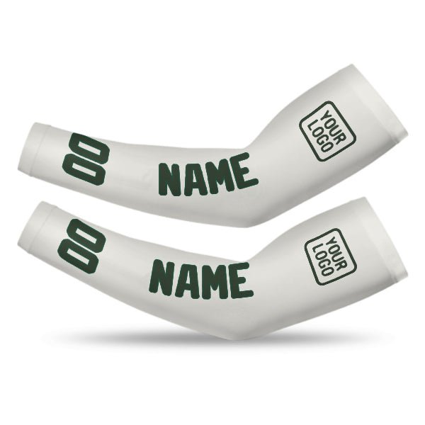 Custom White Dark Green Arm Sleeve