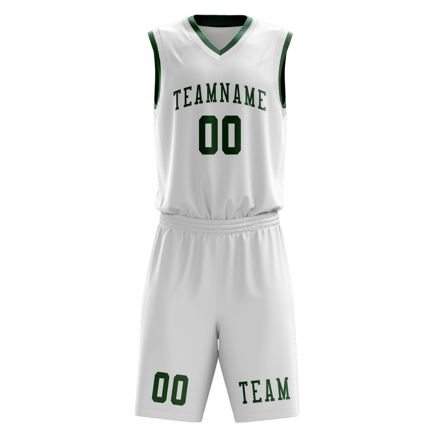 Custom White Green Basketball Set