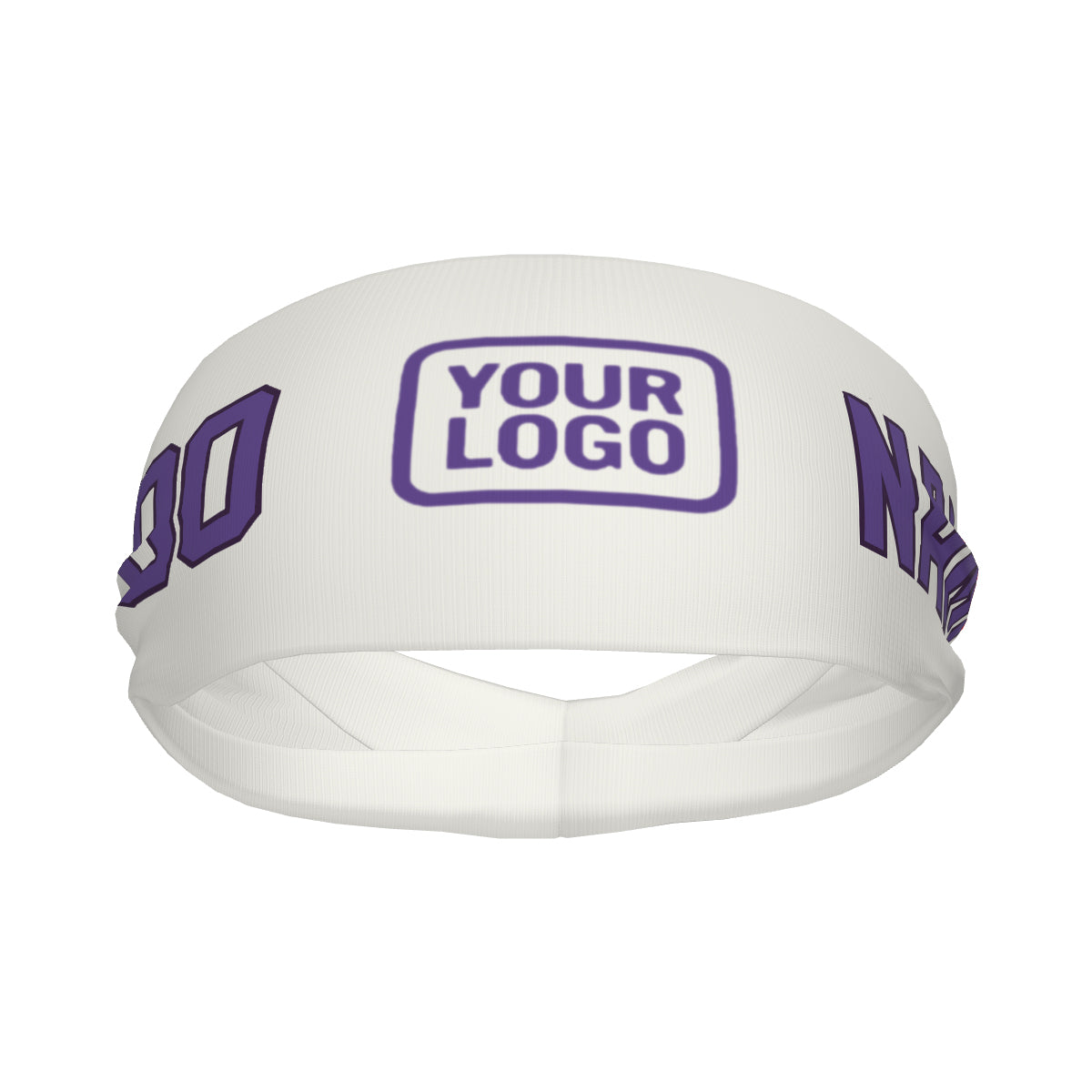 Custom White Light Purple Sports headband