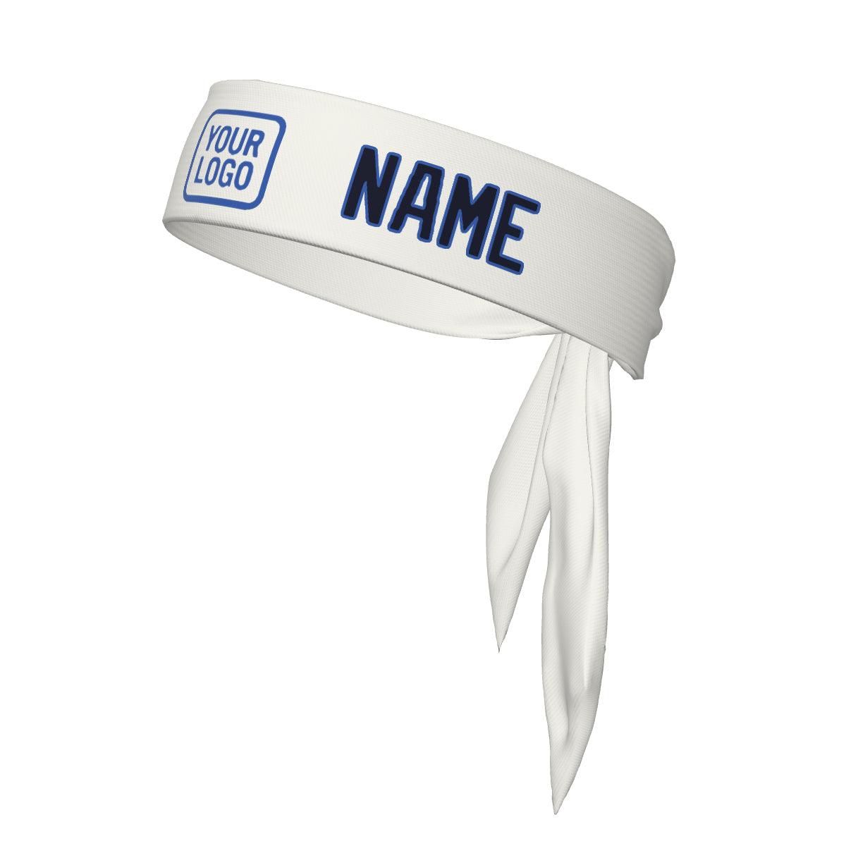 Custom White Navy Headband