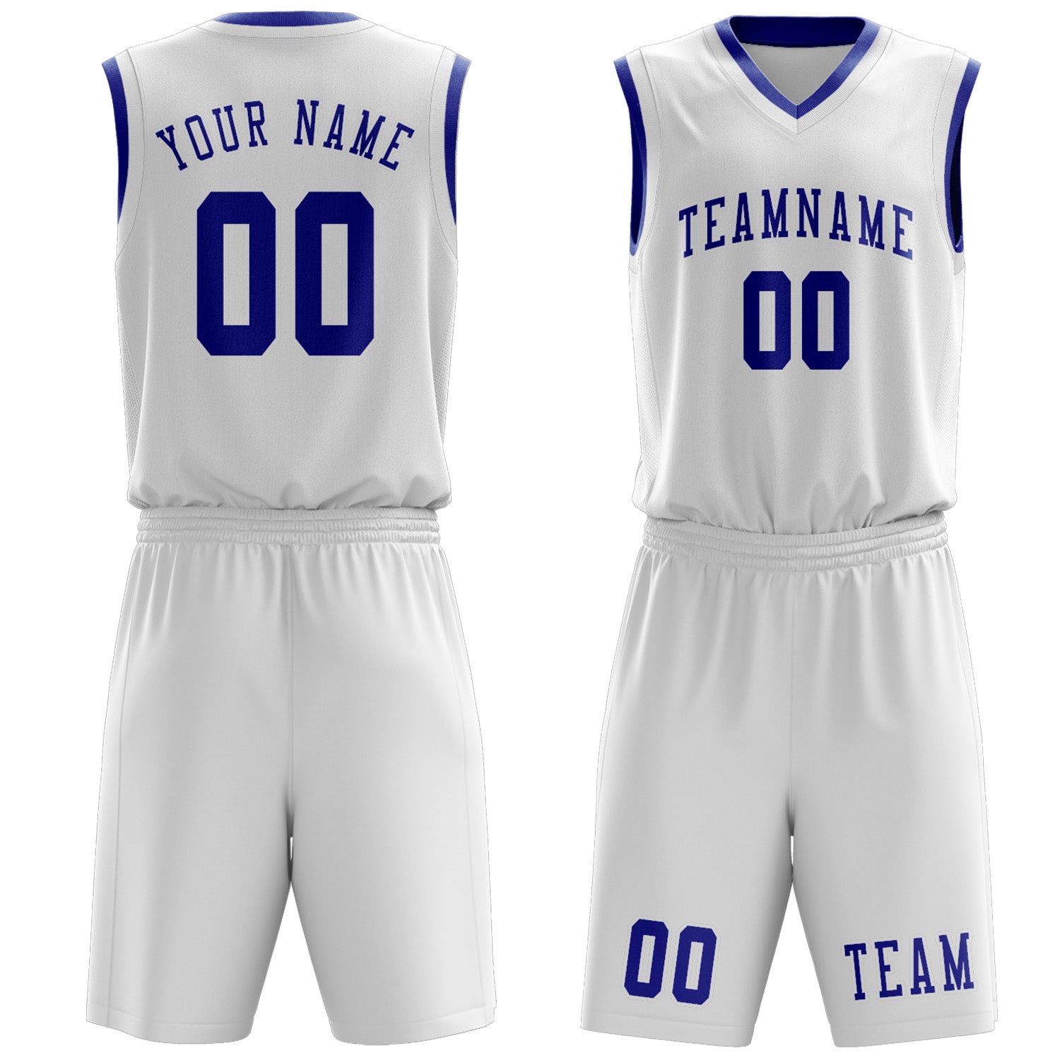 Custom White Sky Blue Basketball Set