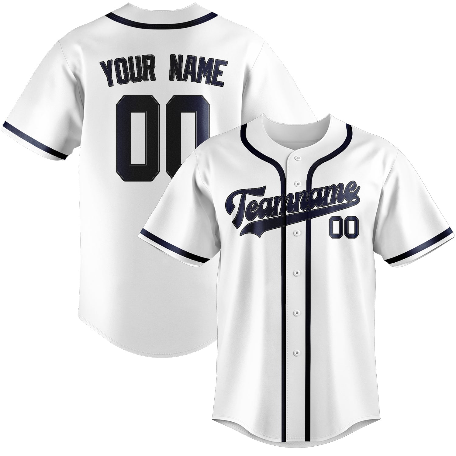 Custom White Blue Baseball Jersey