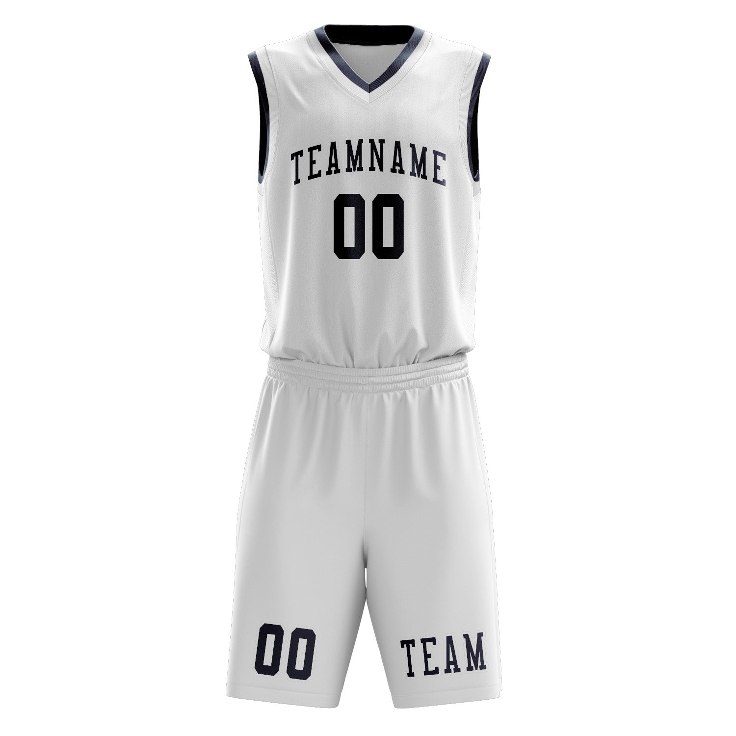 Custom White Blue Basketball Set