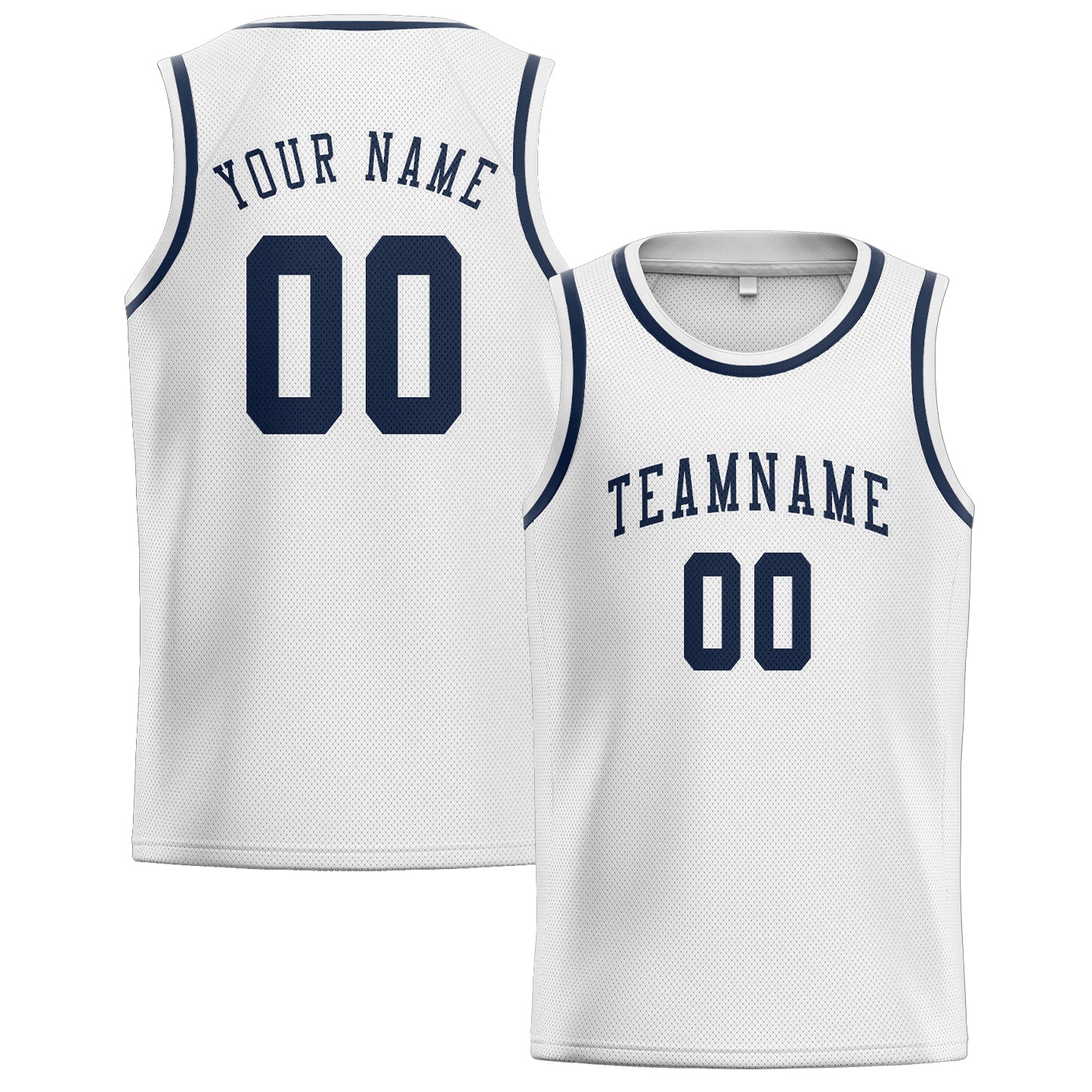 Custom White Blue Basketball Jersey
