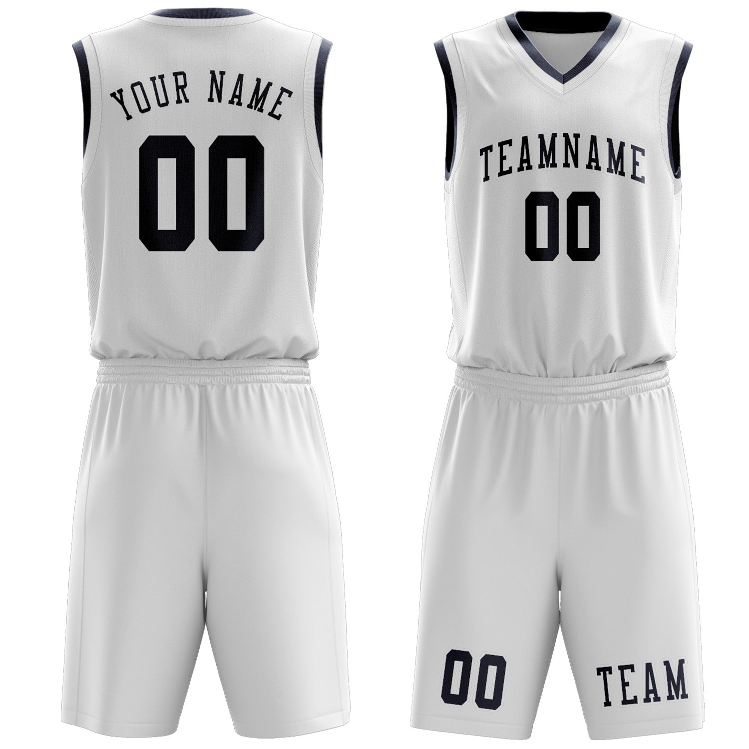 Custom White Blue Basketball Set