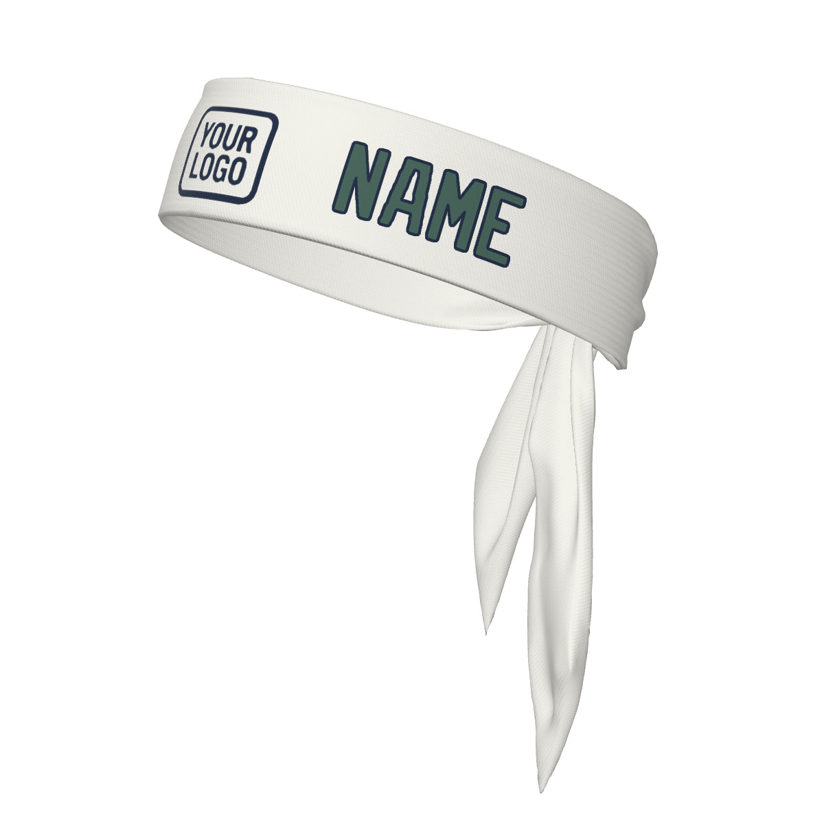 Custom White Blue Green Headband