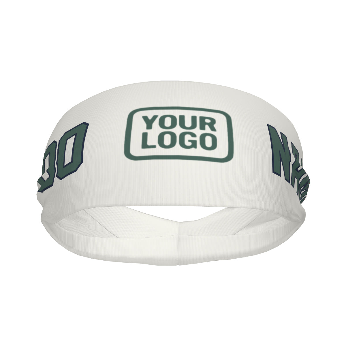 Custom White Blue Green Sports headband