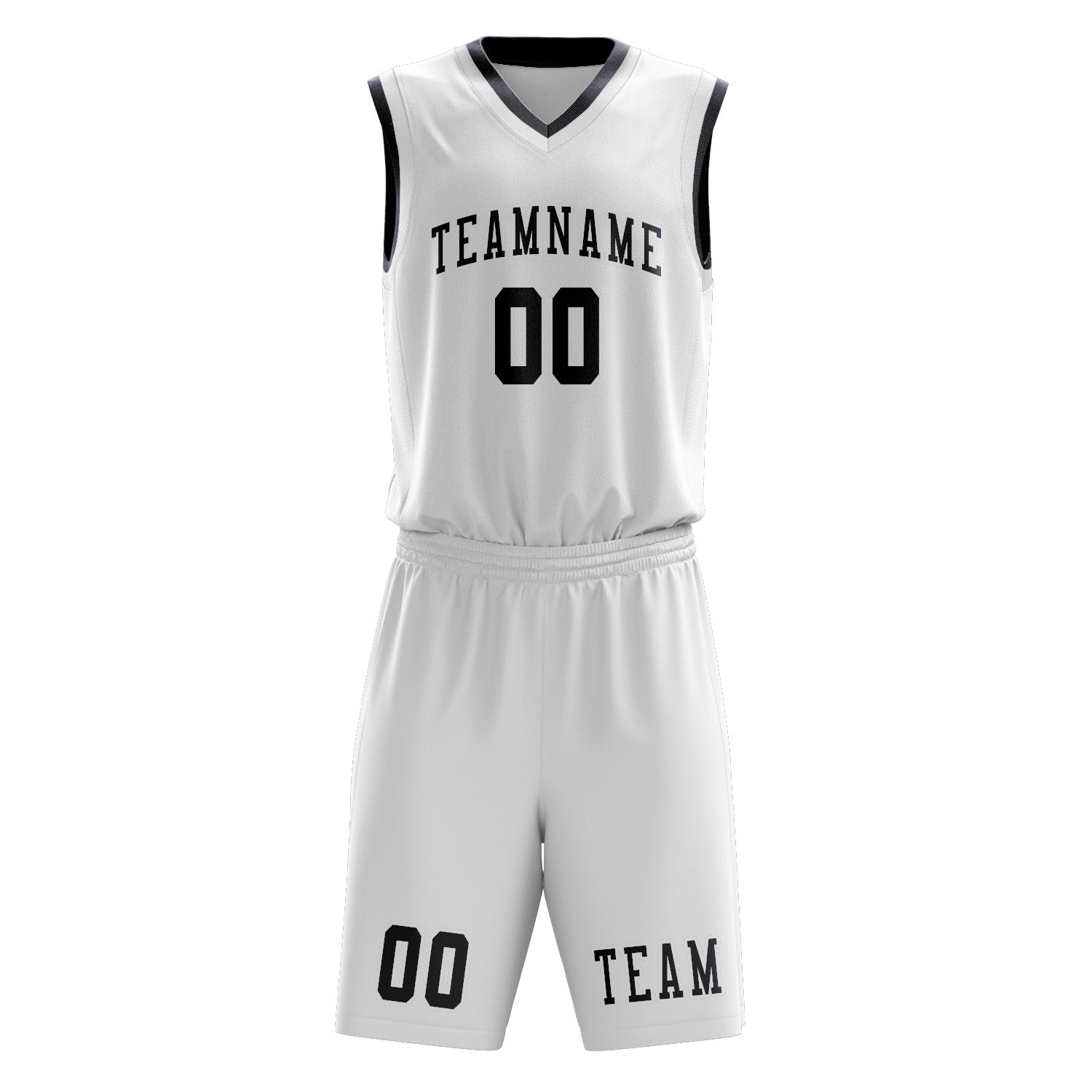 Custom White Navy Basketball Set