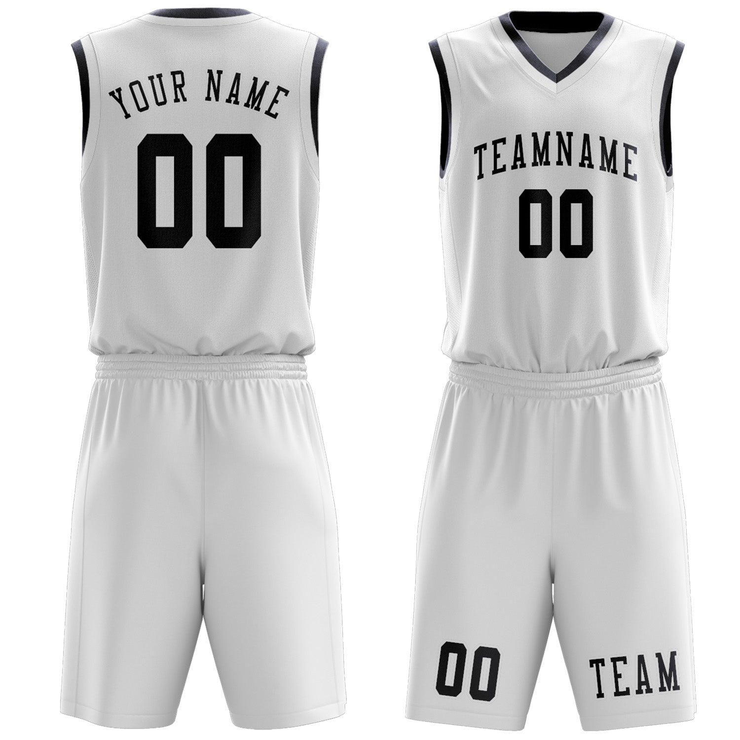 Custom White Navy Basketball Set