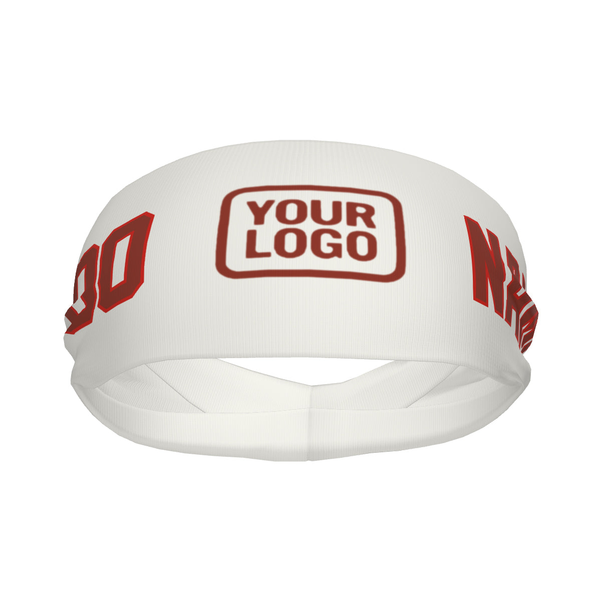 Custom White Coral Red Sports headband