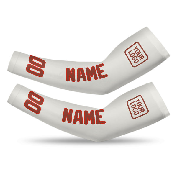 Custom White Coral Red Arm Sleeve