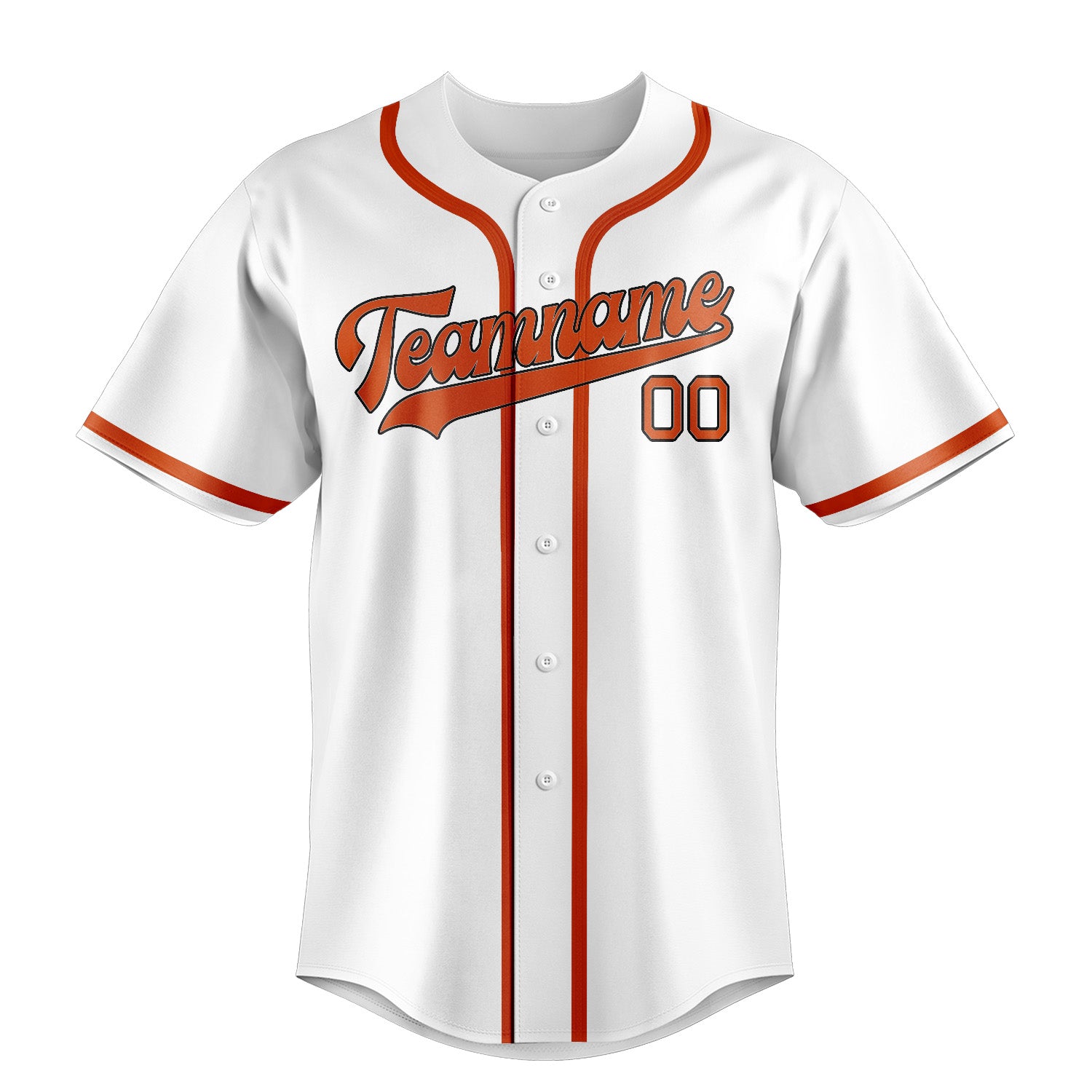 Custom White Orange Red Baseball Jersey
