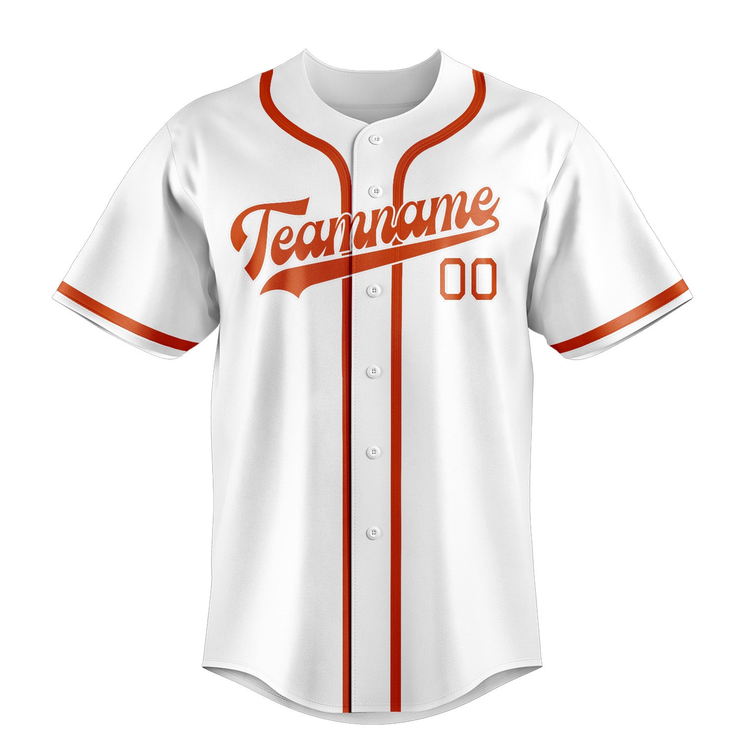 Custom White Orange Red Baseball Jersey