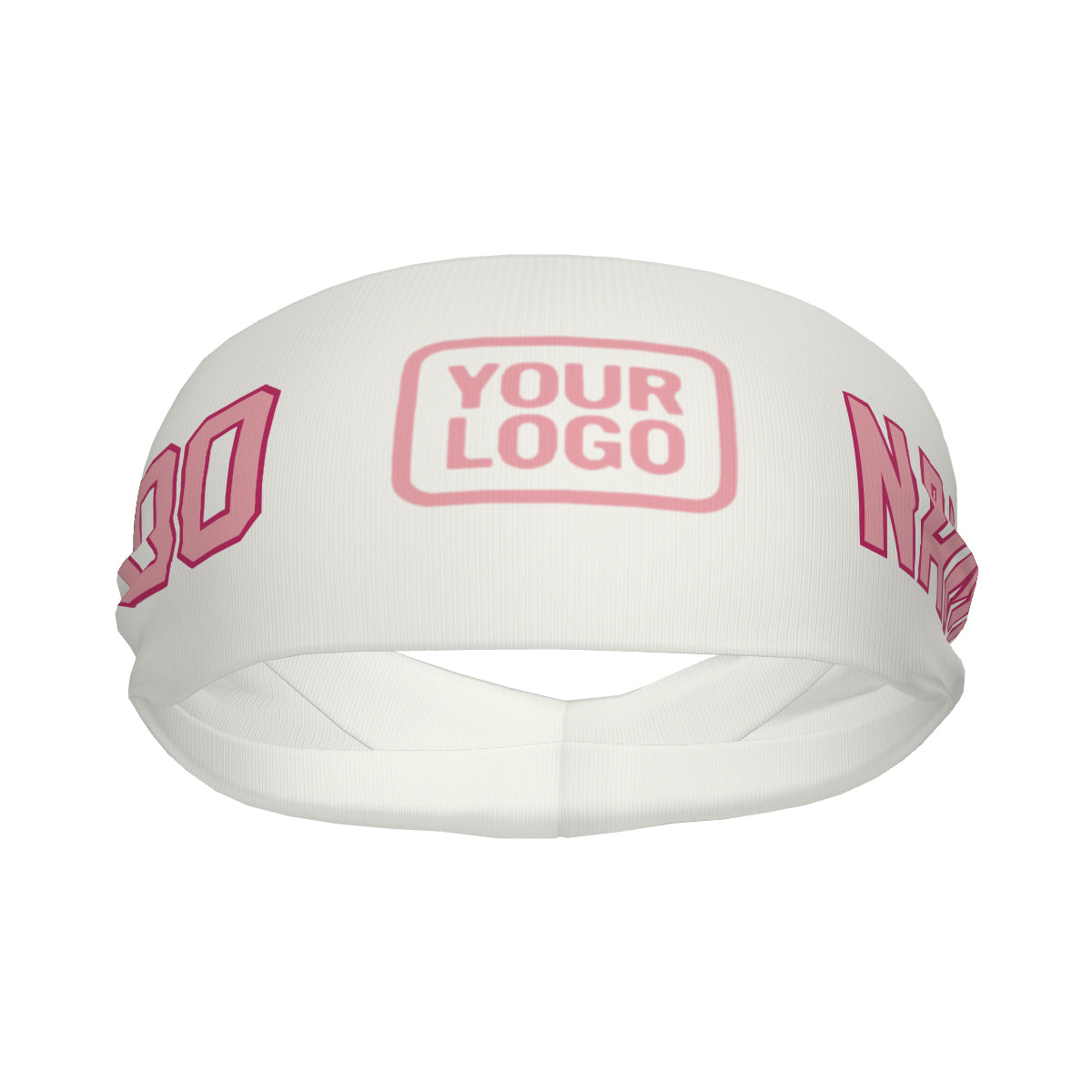 Custom White Light Pink Sports headband