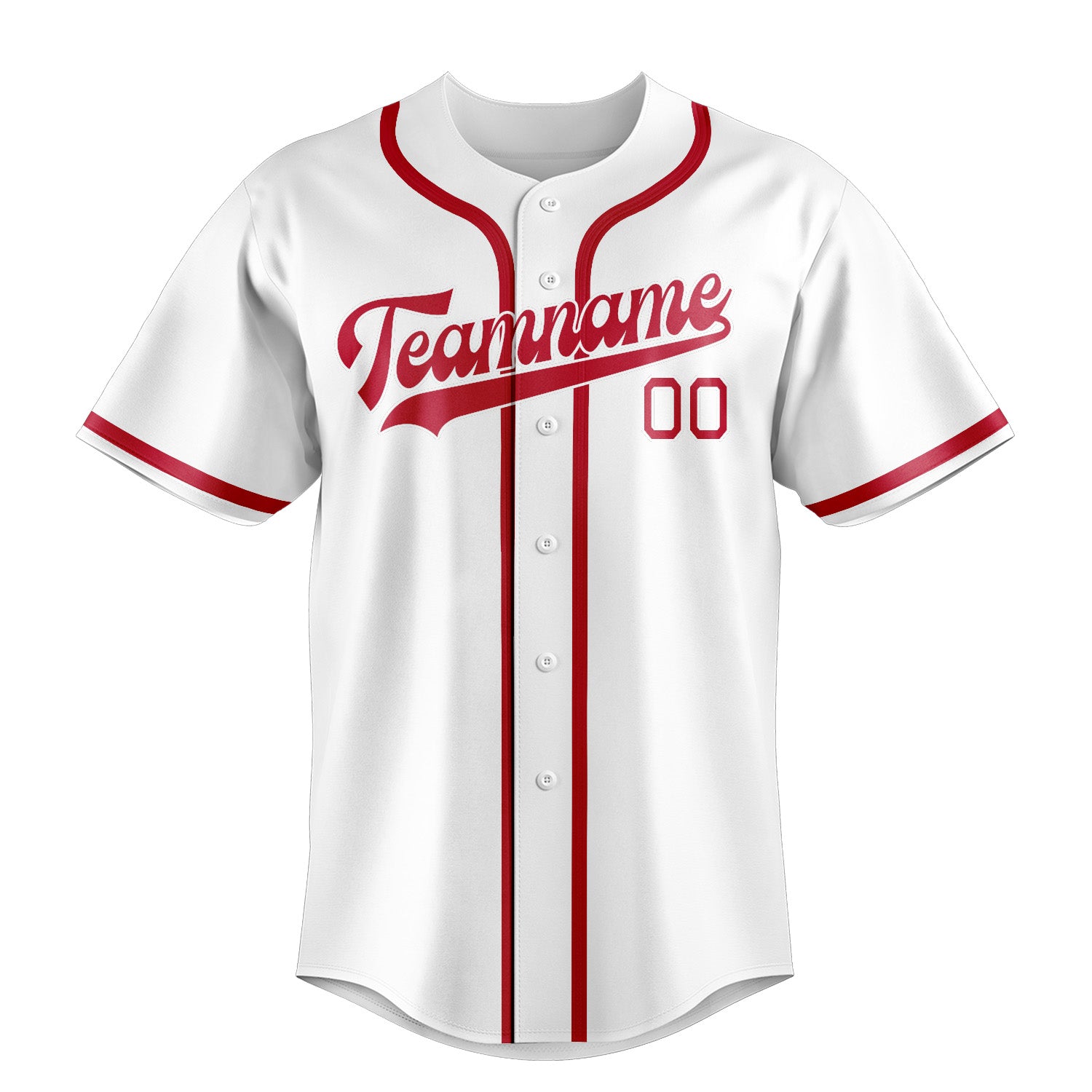Custom White Red Baseball Jersey