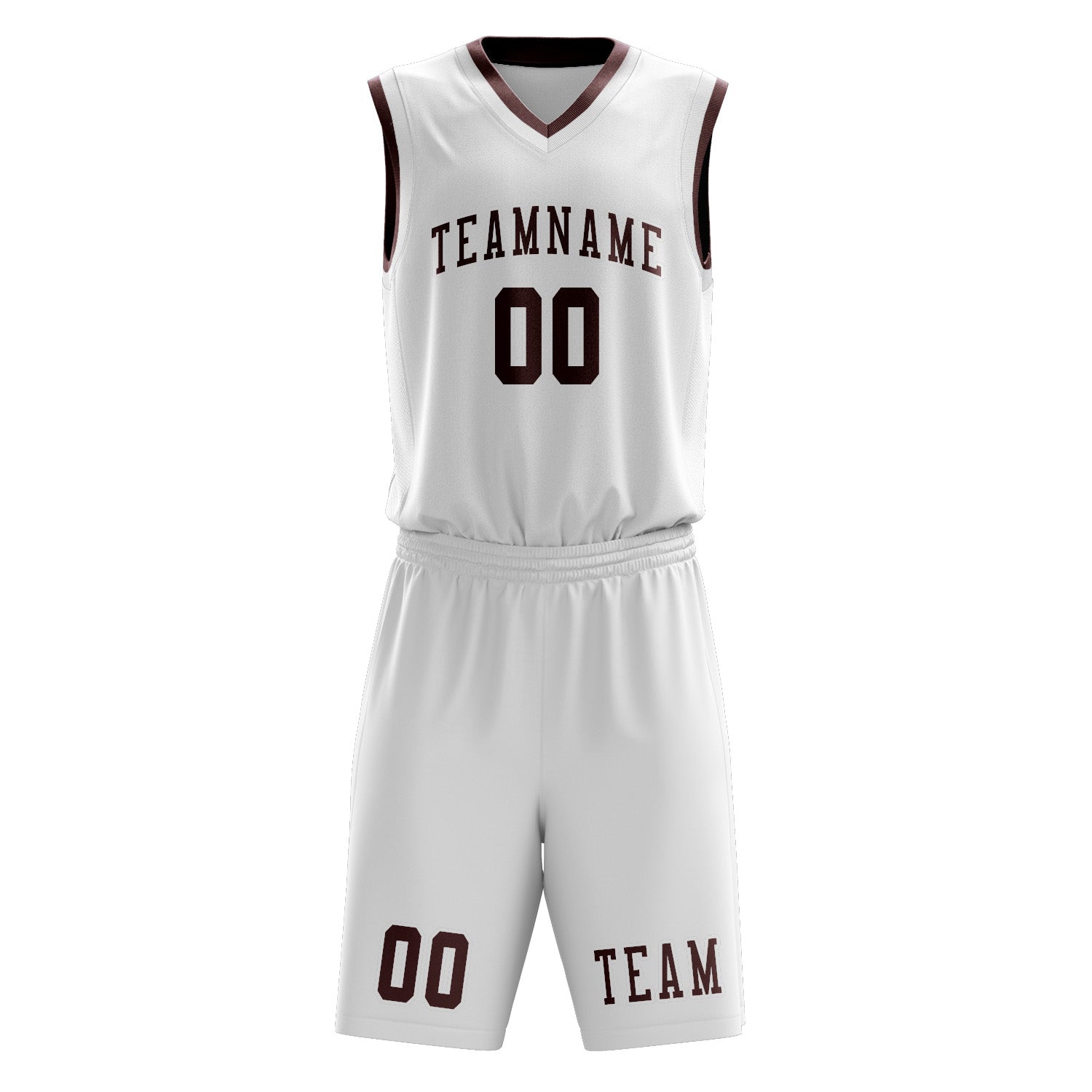 Custom White Crimson Red Basketball Set