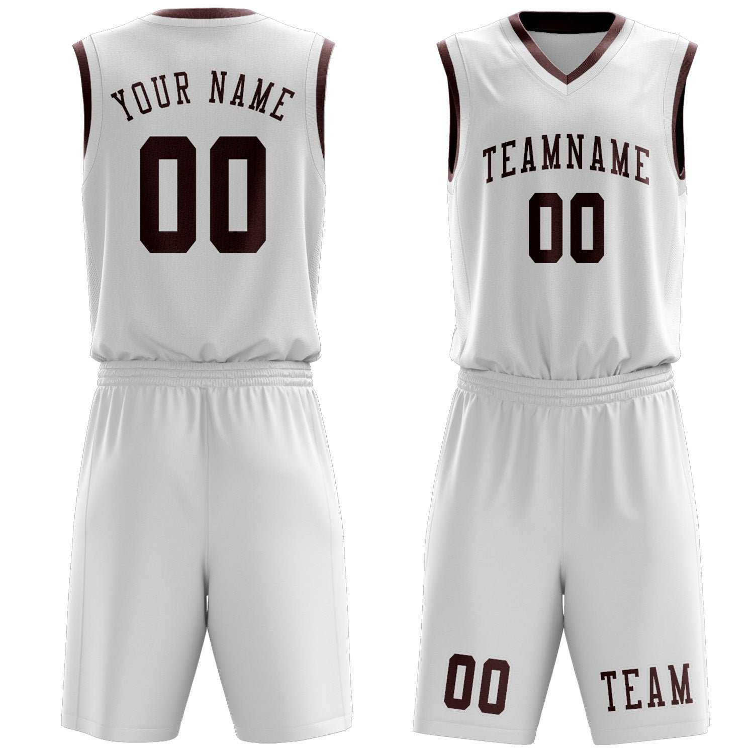 Custom White Crimson Red Basketball Set