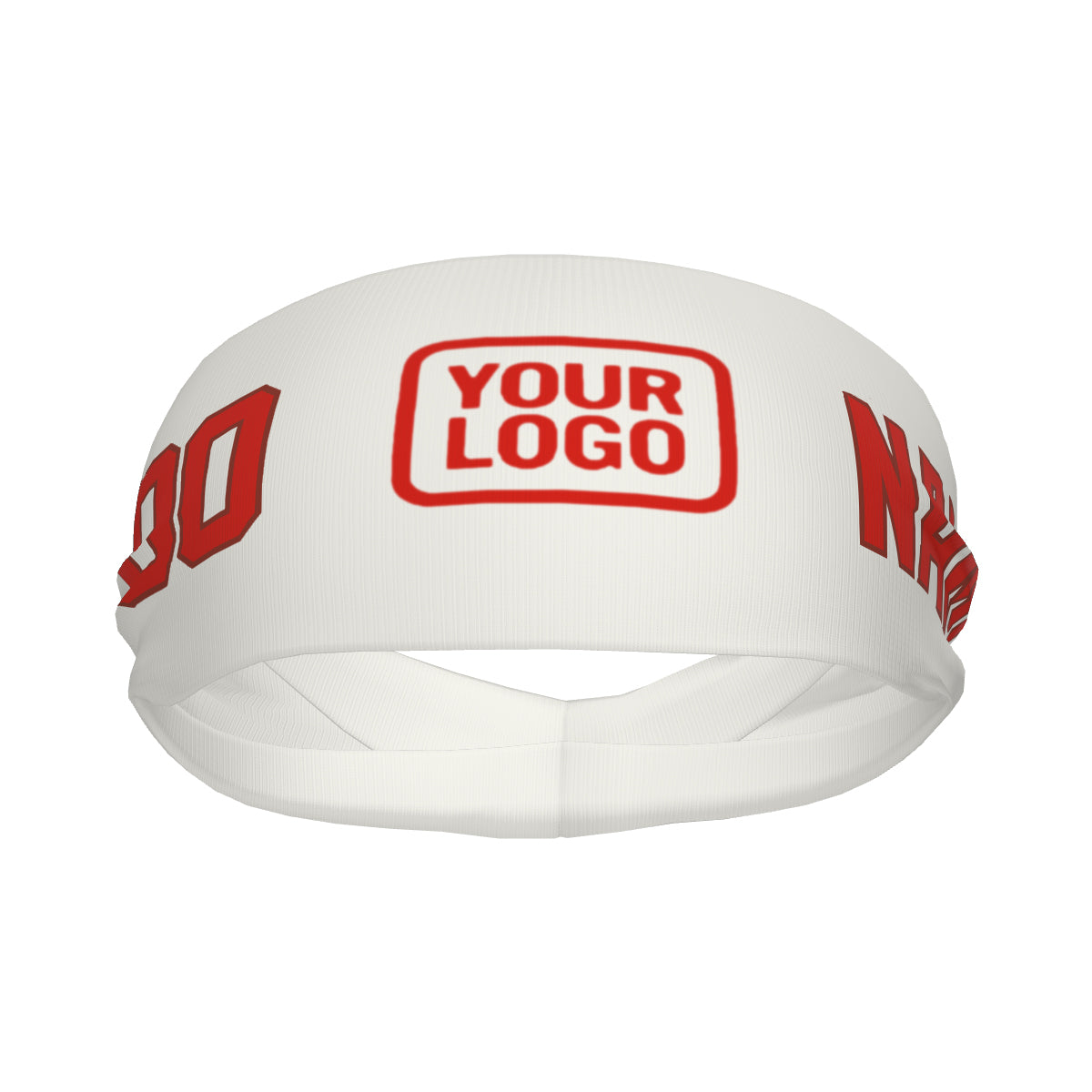 Custom White Orange Red Sports headband