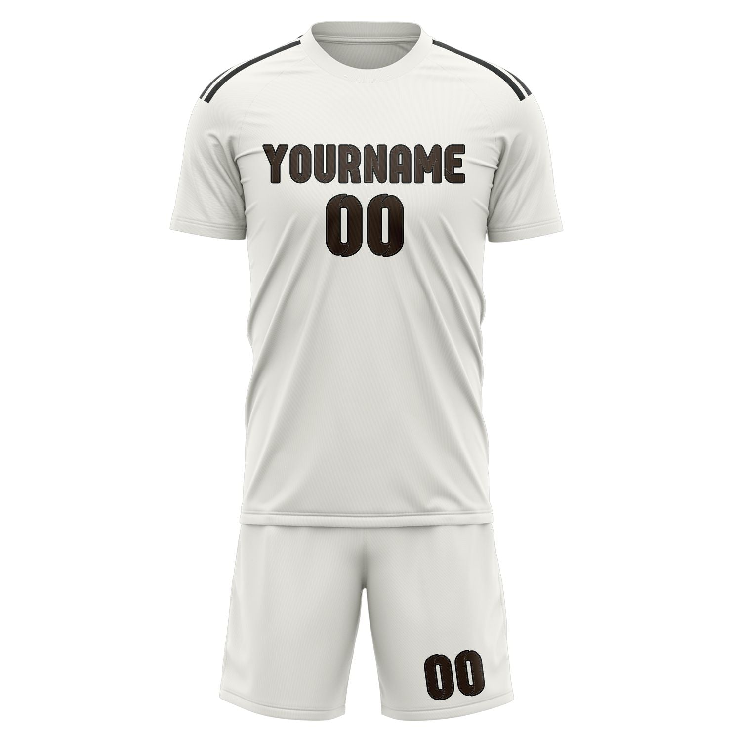 Custom White Brown Soccer Set