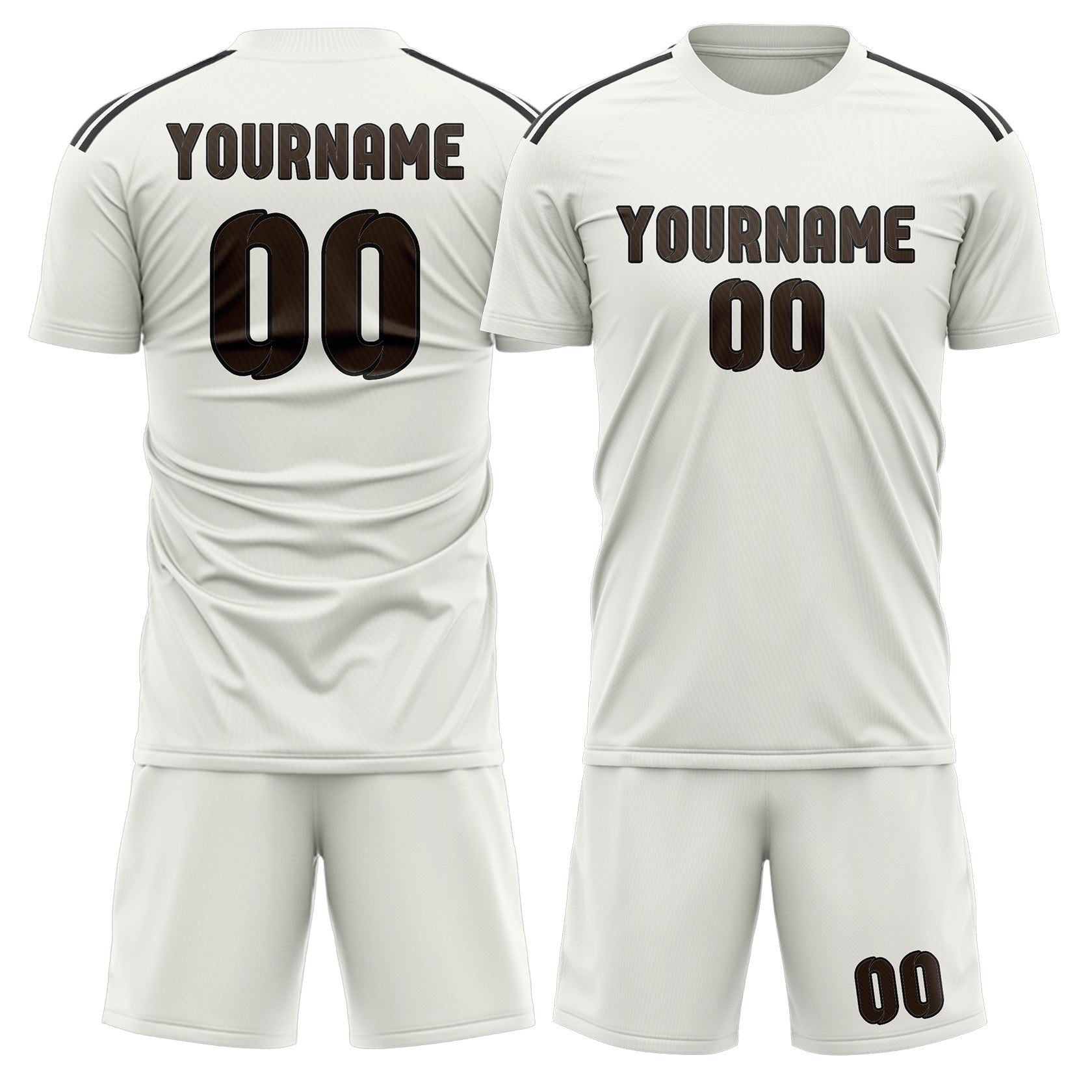 Custom White Brown Soccer Set