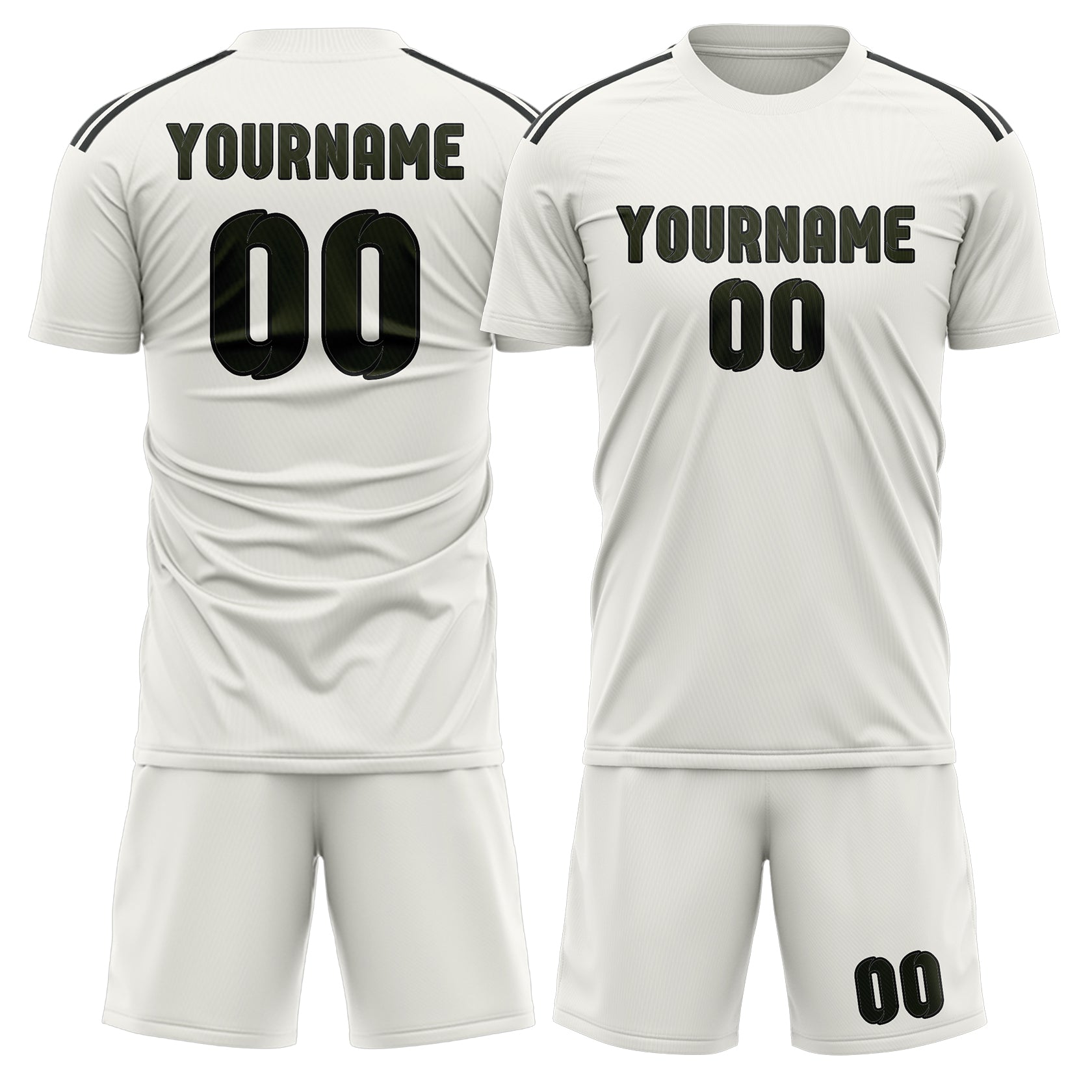 Custom White Olive Soccer Set