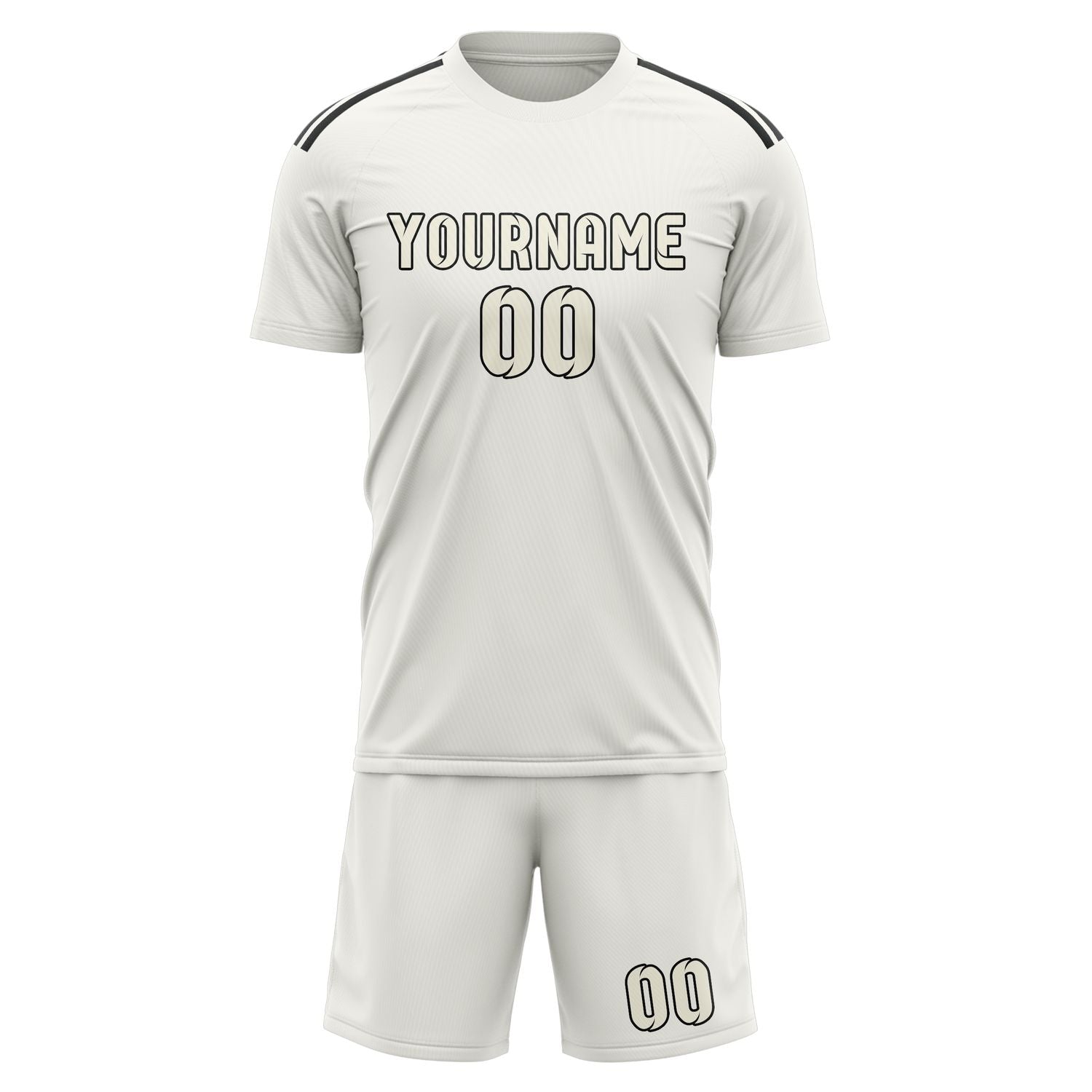 Custom White Cream Soccer Set