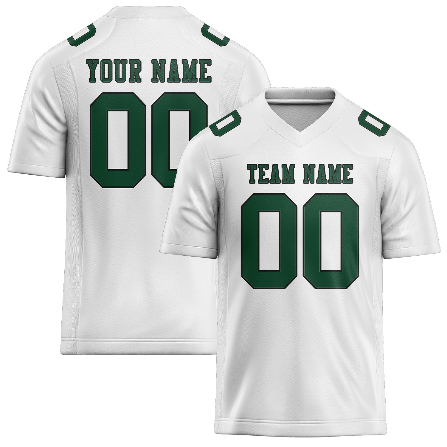 Custom White Green Football Jersey
