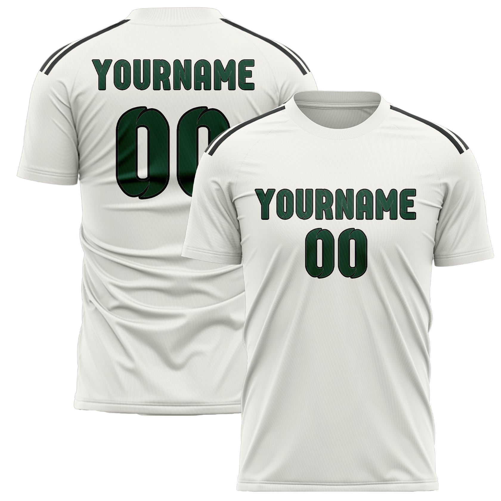 Custom White Green Soccer Jersey