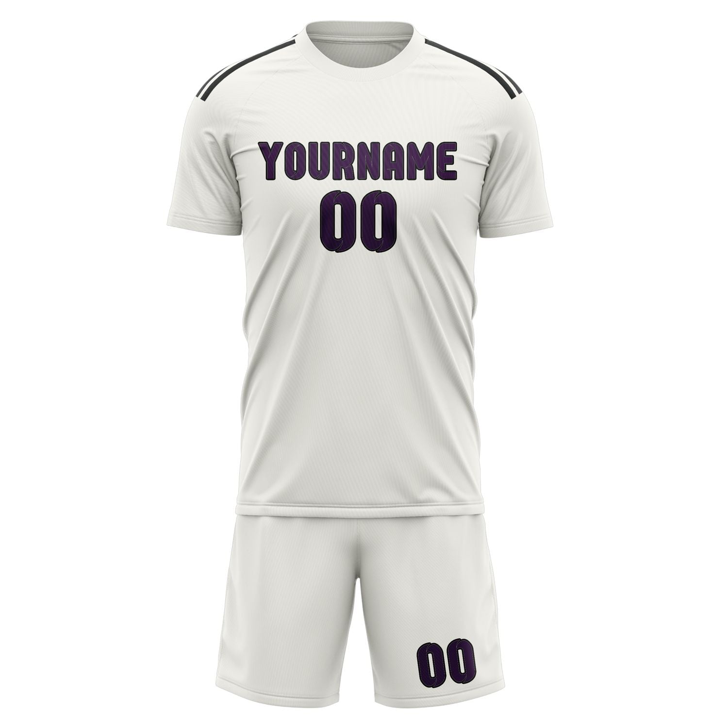Custom White Purple Soccer Set